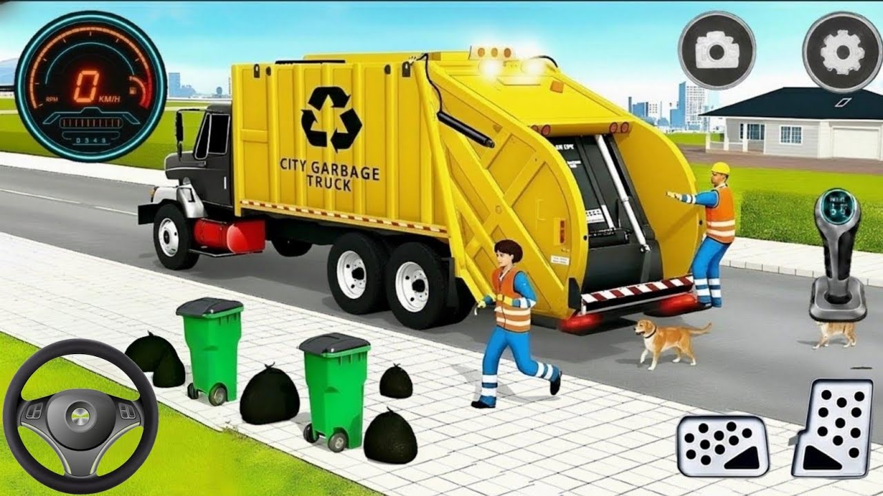 Garbage Trash Truck Realistic Simulator 3D- City Road Garbage Dumper Truck Driver- Android Gameplay 