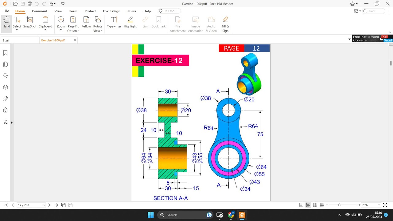 Exercise 12 Solidwork - YouTube
