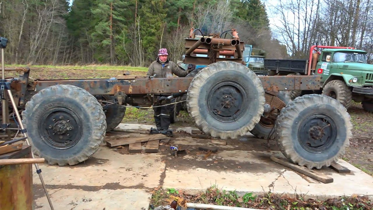 Установка раздатки Урал 375 на ЗиЛ-131 8х8! - YouTube