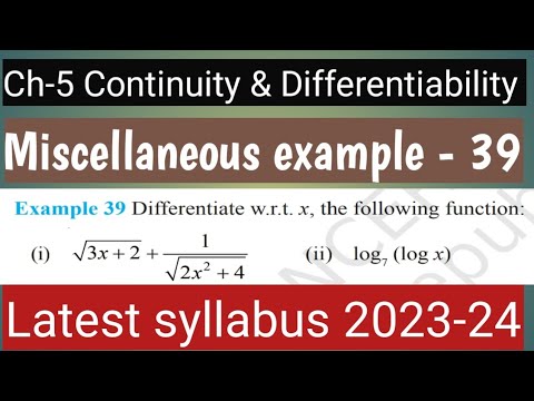 Miscellaneous Example 39 | NCERT Class 12 Maths | Chapter 5: Continuity and Differentiability