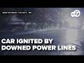 Storm knocks down live power line that lights car on fire in Silver Spring
