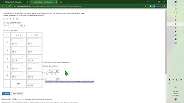 MTH128 Chapter 2 Mean and standard deviation by hand