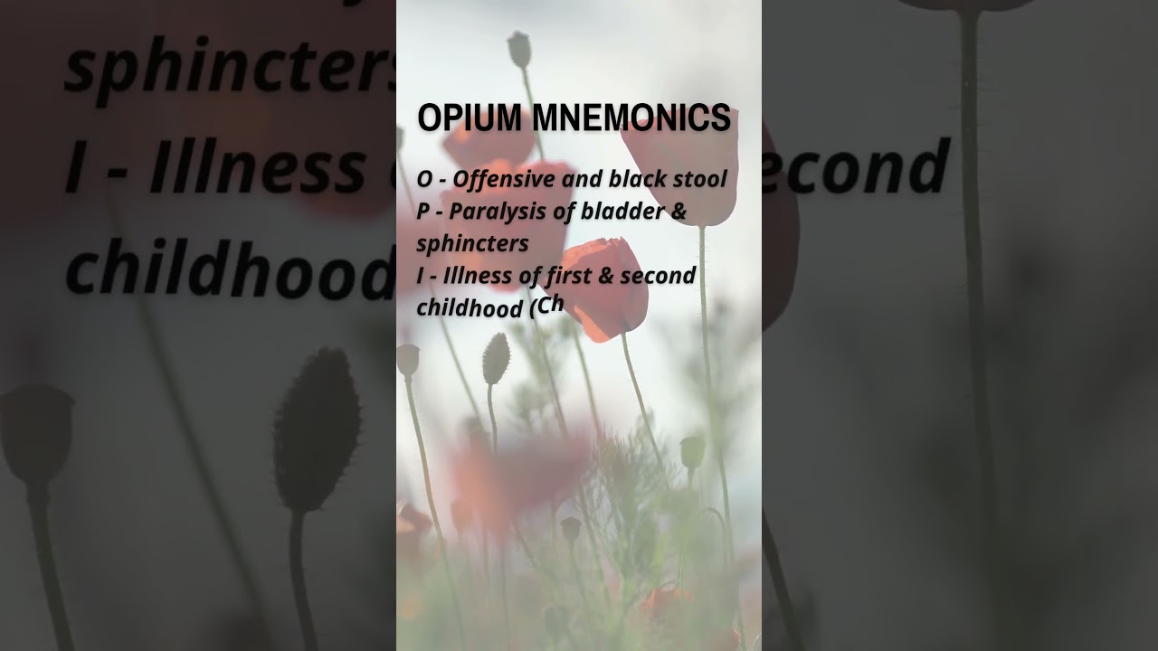 Opium : Homoeopathy Mnemonics 