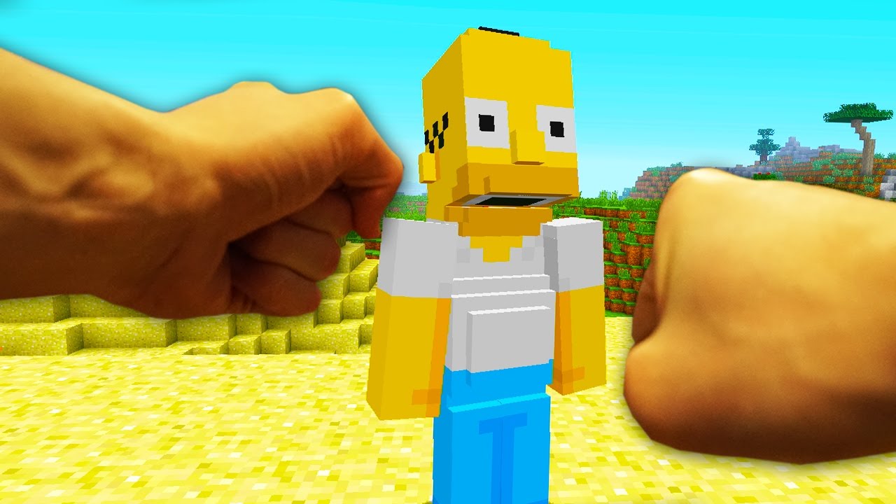 REALISTIC MINECRAFT - HOMER SIMPSON vs STEVE! - YouTube