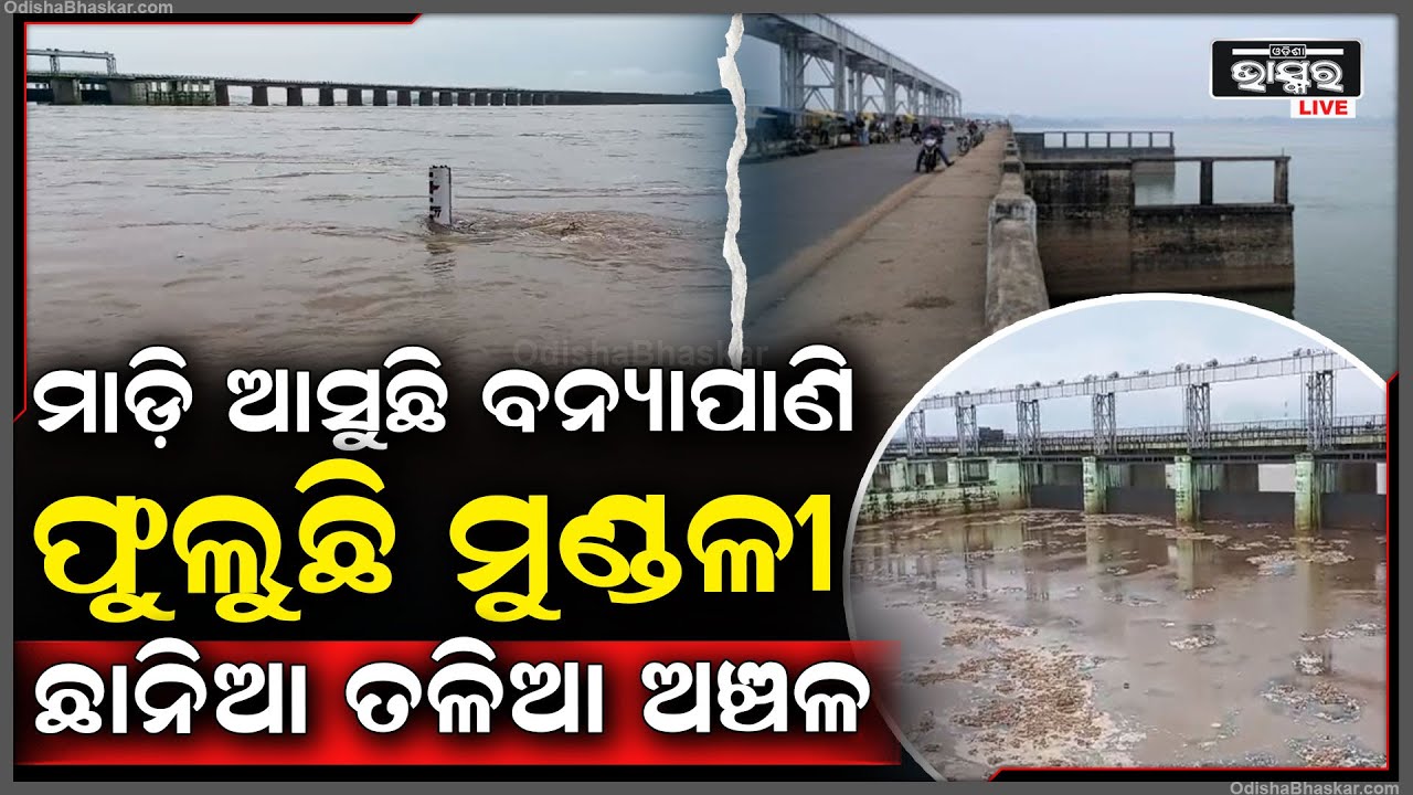 ଖୋଲିଲା ହୀରାକୁଦ ଗେଟ୍ ଫୁଲୁଛି ମୁଣ୍ଡଳୀ , ମହାନଦୀରେ ଅକାତ କାତ ପାଣି ସୁ ସୁ ଗର୍ଜନ କରି ଢ଼େଉ ମାରୁଛି