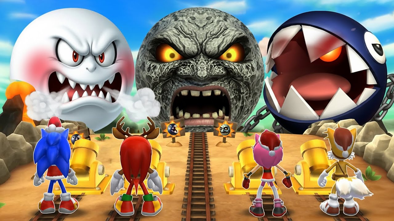 Mario Party 9 Boss Rush - Sonic Xmas VS Knuckles VS Tails VS Amy (Master Difficulty)