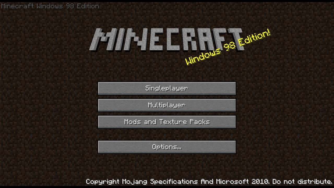 Minecraft Windows 98 Edition Creepy Gameplay - YouTube