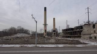 Downingtown Paper Mill Smokestacks Demolition