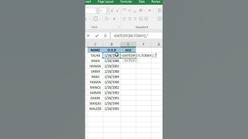 Age calculate in excel