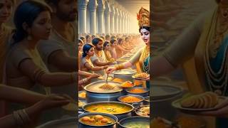 🙏 माता दुर्गा सब भक्तों को भोजन बांटती हुई | Divine Maa Durga Bhojan Seva | Bhakti Shorts