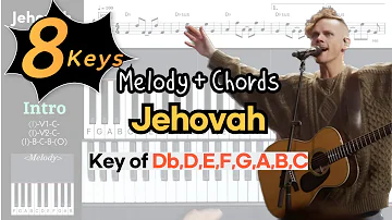 Jehovah -Elevation Worship | Key of Db, D, E, F, G, A, B, CㅣPiano coverㅣWorship Piano Tutorials