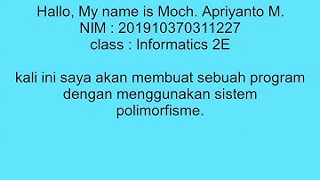 Tutorial membuat program polimorfisme di java.