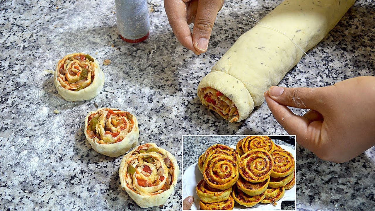 فطائر رولي / شنيك مالح ولا أروع بحشوة البيتزا من أروع مايكون 😍