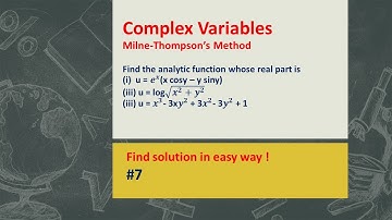 How To Find Analytic Function When u Is Given| Milne-Thompson Method Formula | Part2