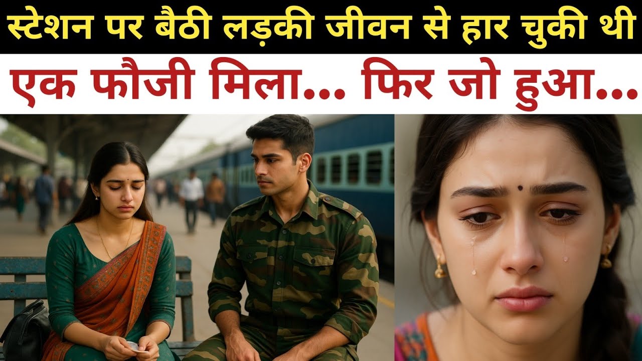 स्टेशन पर बैठी लड़की जीवन से हार चुकी थी, एक फौजी मिला… फिर जो हुआ… | Heart touching story