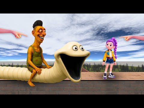 HUNGRY WORM WITH HAMOOD HABIBI.EXE ON TOP OF MAZE ep 17