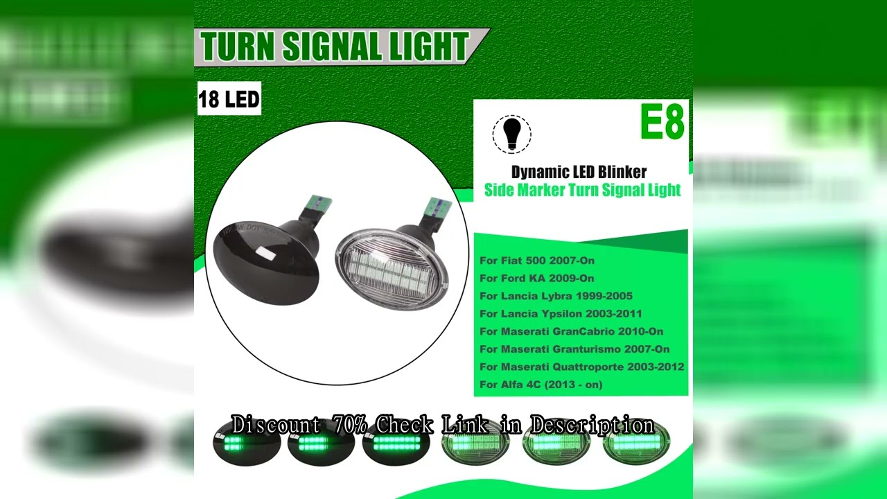 Sequential Dynamic LED Side Marker Turn Signal Light For  FIAT 4S 63 3P NUOVA 500 ABARTH Ford KA DES