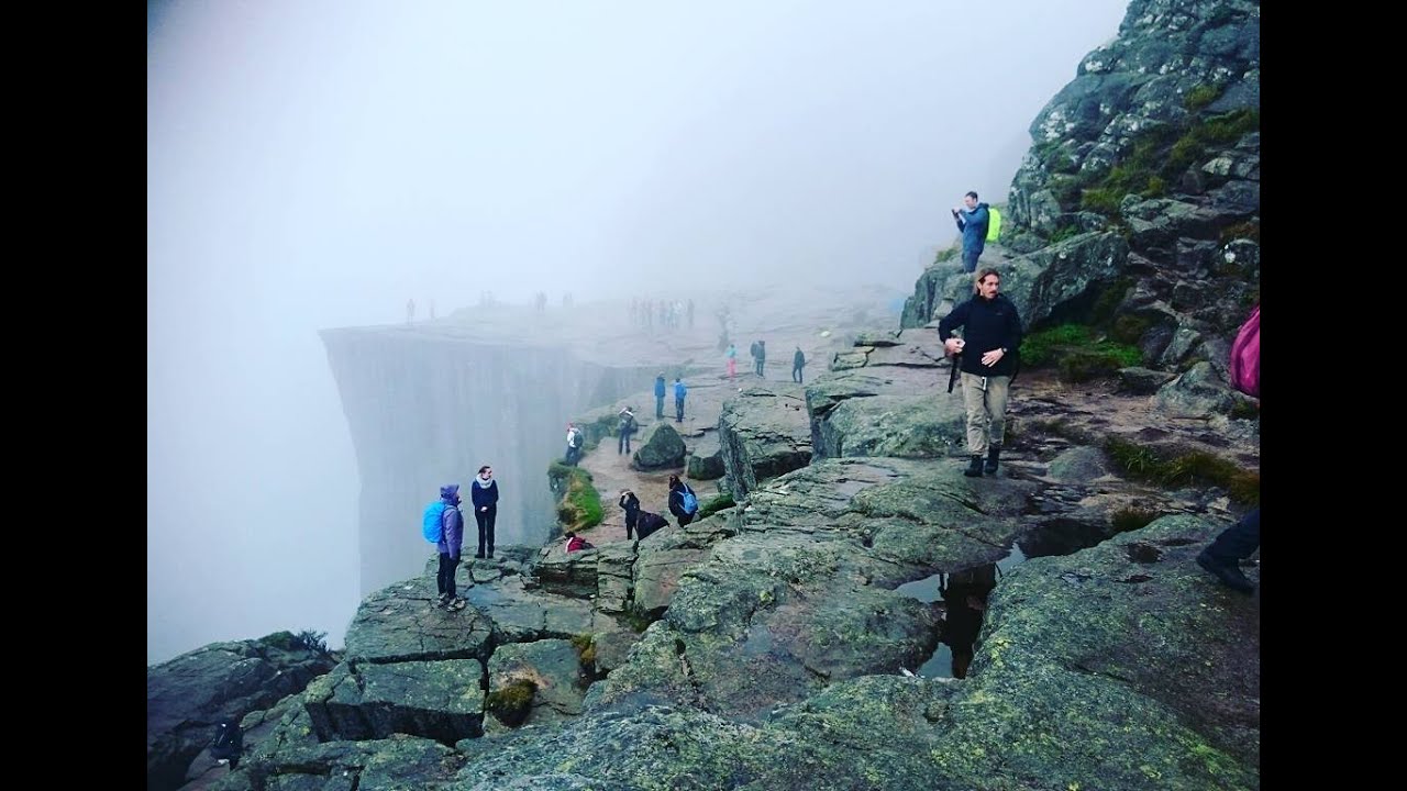 hiking to Preikestolen (Pulpit rock) in Norway