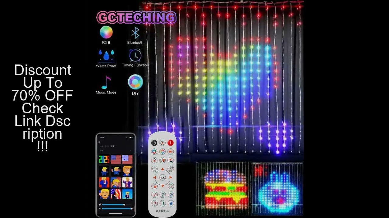 Led Smart Curtain Lights New year's garland App RGB Fairy Lights DIY Music Change Display for Window