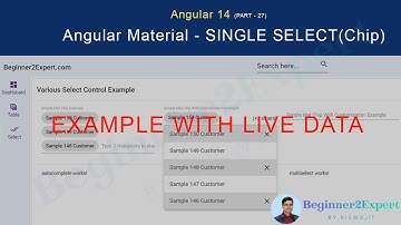 Part 27 - Autocomplete With Live Search | Angular Material | Angular 14 Series | Various Selection