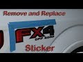 F150 FX4 Vinyl Decal removal and Replace with Black FX4 carbon fiber