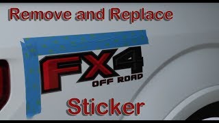 F150 FX4 Vinyl Decal removal and Replace with Black FX4 carbon fiber