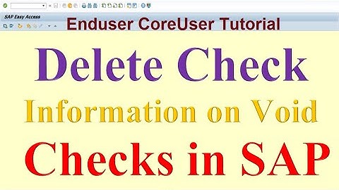 How to delete Check information on Void Checks in SAP