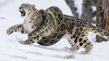 Snow Leopard vs Python: A Battle Beneath the Snow