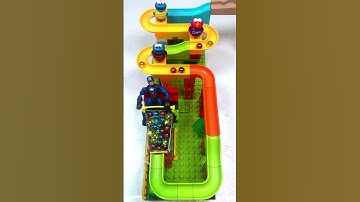 asmr marble run race, blocks game logical route puzzle, satisfactory building blocks #shorts 5