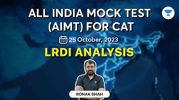 CAT 2023 | AIMT | LRDI Analysis Session |  Ronak Shah #cat2023
