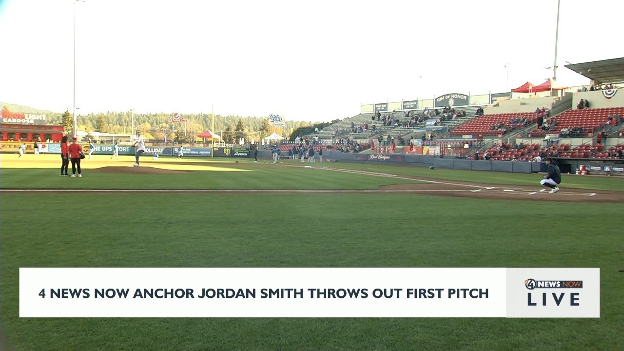 WATCH: KXLY's Jordan Smith throws first pitch at Spokane Indians game