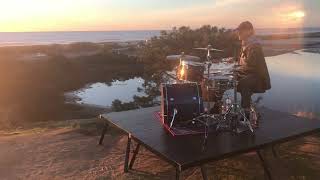 MyStage portable stage drum kit riser at the beach Net Worth