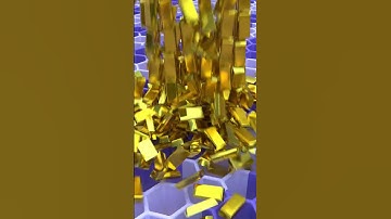 Into The Honeycomb Gold Bar Drop #satisfying #3danimation #gold #animation #knightcube #asmrsounds