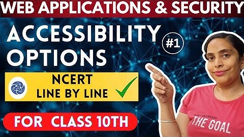 WORKING WITH ACCESSIBILITY OPTIONS || WEB APPLICATIONS AND SECURITY  |  For Class 10 BY SHIVU RAI