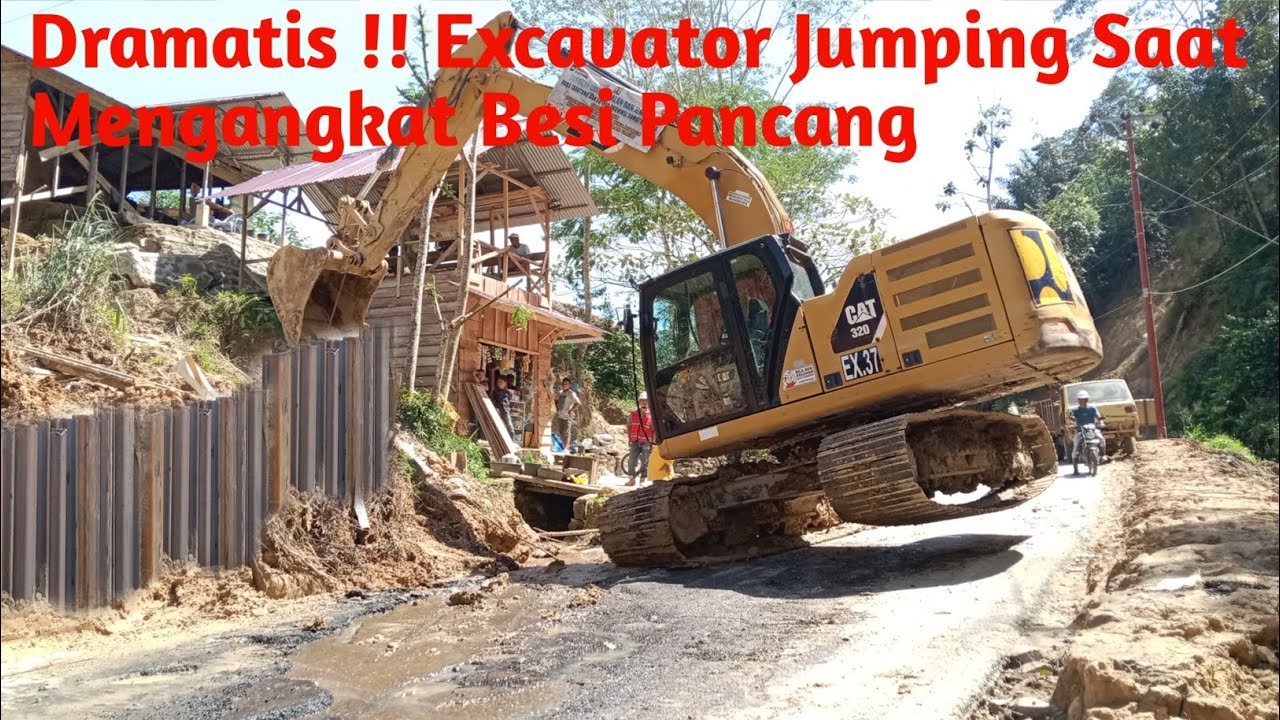  Akhirnya !! Excavator Melanjutkan Pemacangan Sheet Pile Lagi Setelah Bernegosiasi Dengan Masyarakat