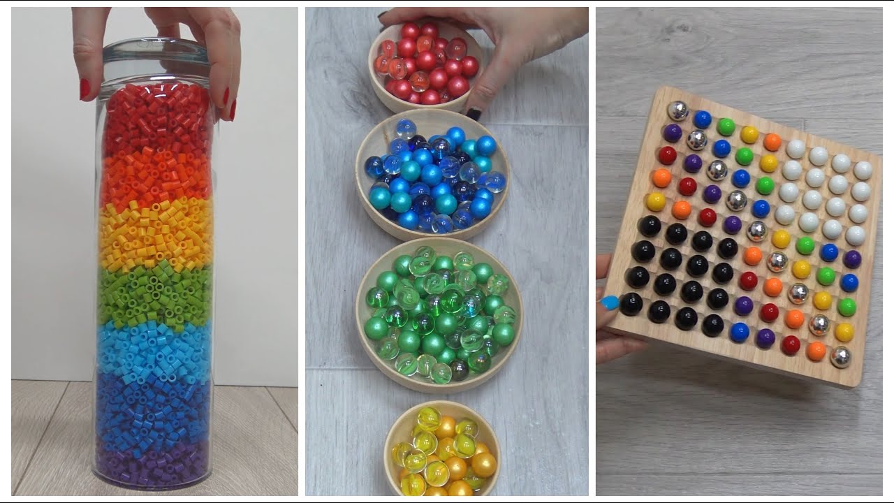 Hypnotic Bead Reversal, Xylophone Magic, Sorting Balls, ASMR Bead Tower, Marble Run Relaxation