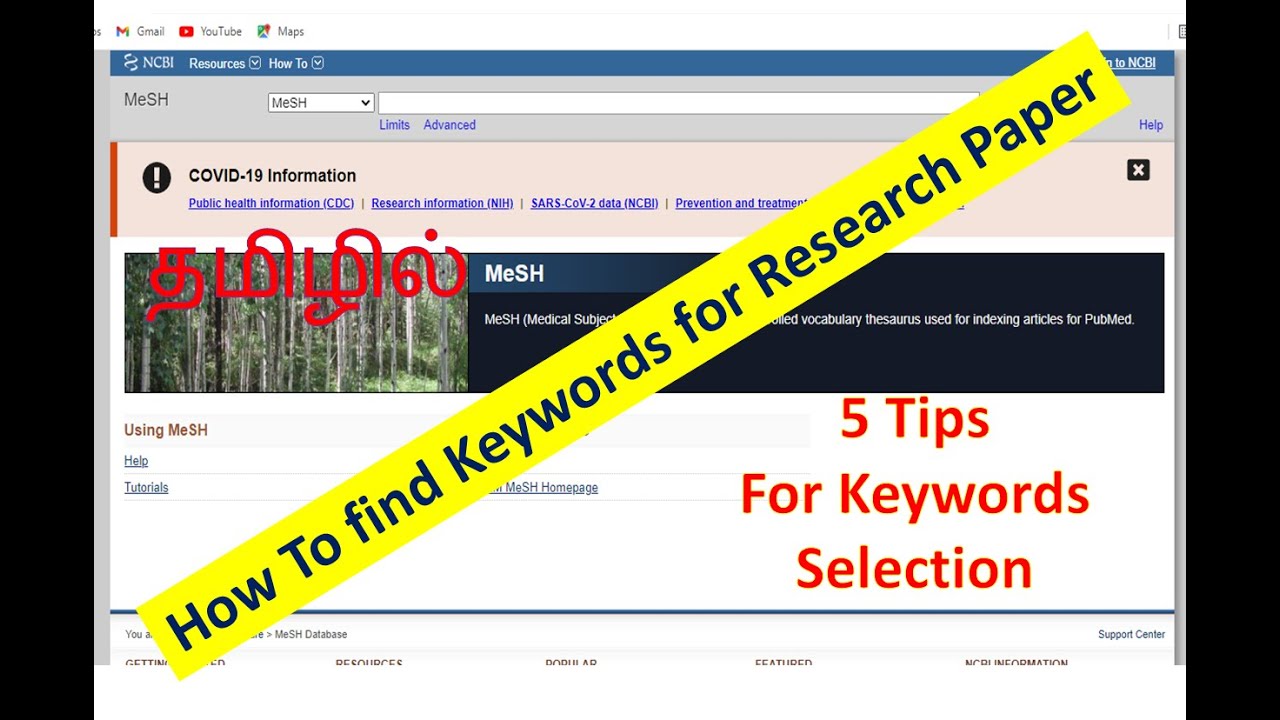 how to select keywords for research paper