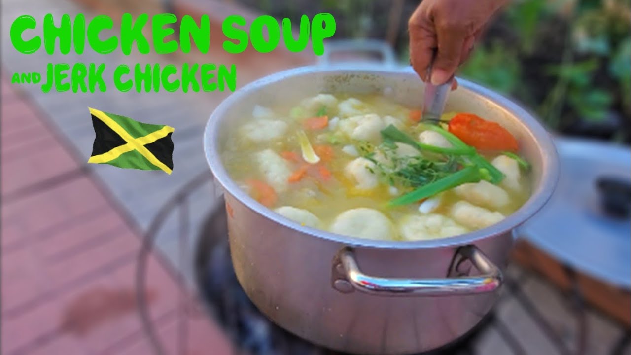 Chicken soup and Jerk chicken (jamaican style🇯🇲) backyard cooking must