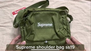 วิธีดูกระเป๋า Supreme shoulder bag ss19 green [legit check]