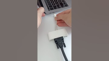Plug the adapter into the USB-C port on the MacBook to connect the VGA cable connector #shorts