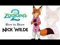 How to Draw Nick Wild Zootopia 2, Nick Wilde Character Illustration Drawing 