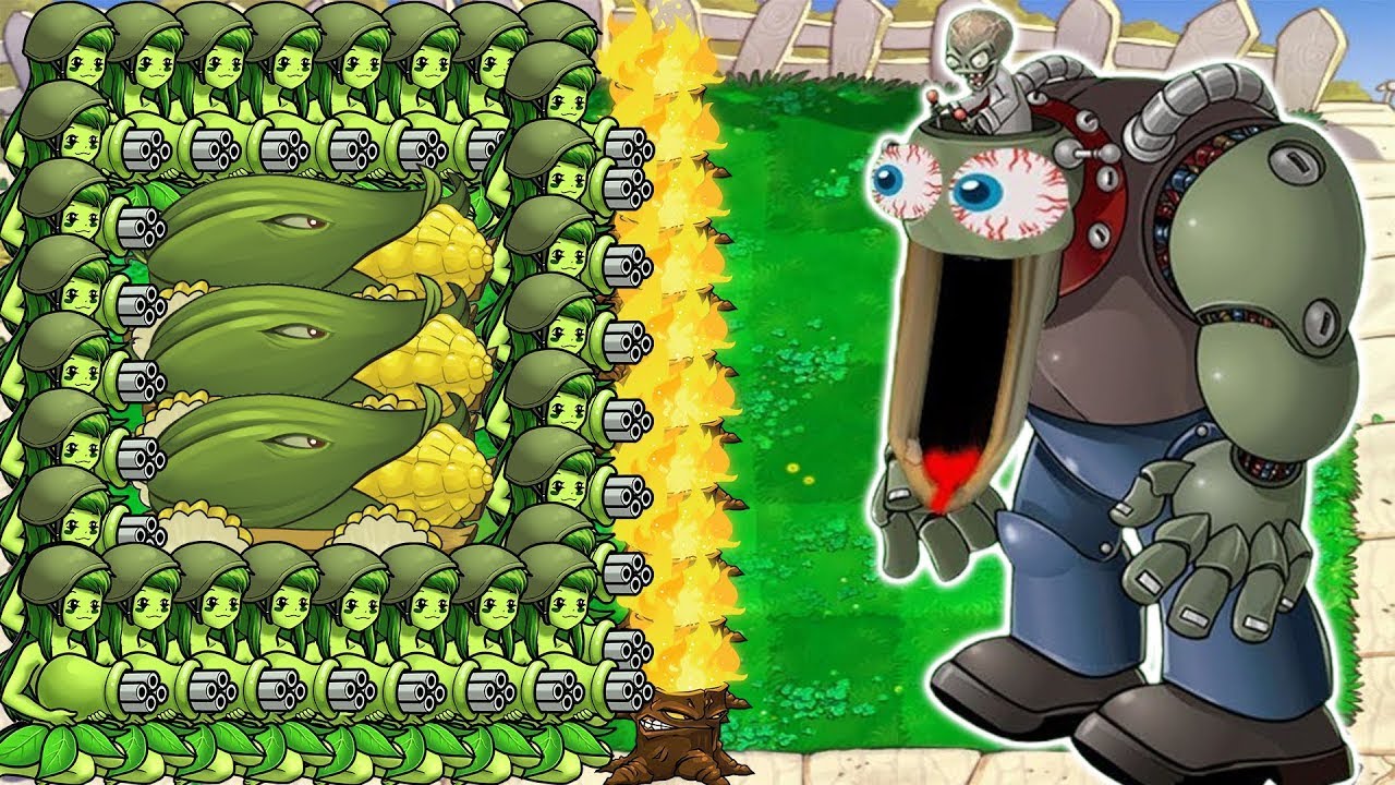99 Gatling Pea X 3 Cob Cannon vs Dr Zomboss - Plants vs Zombies Hack
