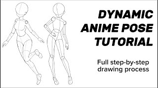 Anime Dynamic Pose Tutorial | How to Draw Dynamic Poses For Beginners (Full Process Tutorial)