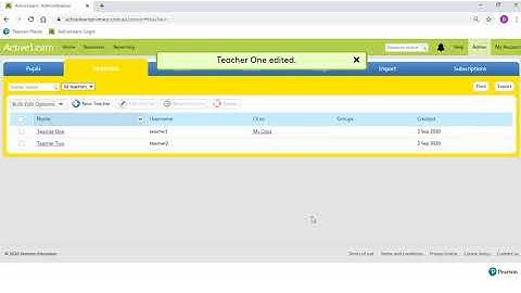 Creating classes ActiveLearn Primary