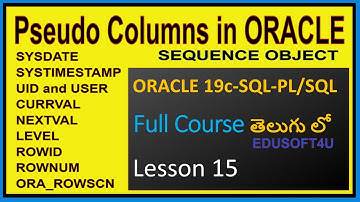 Pseudo Columns in Oracle-ORACLE 19C SQL & PL/SQL Full Course in Telugu-Lesson-15
