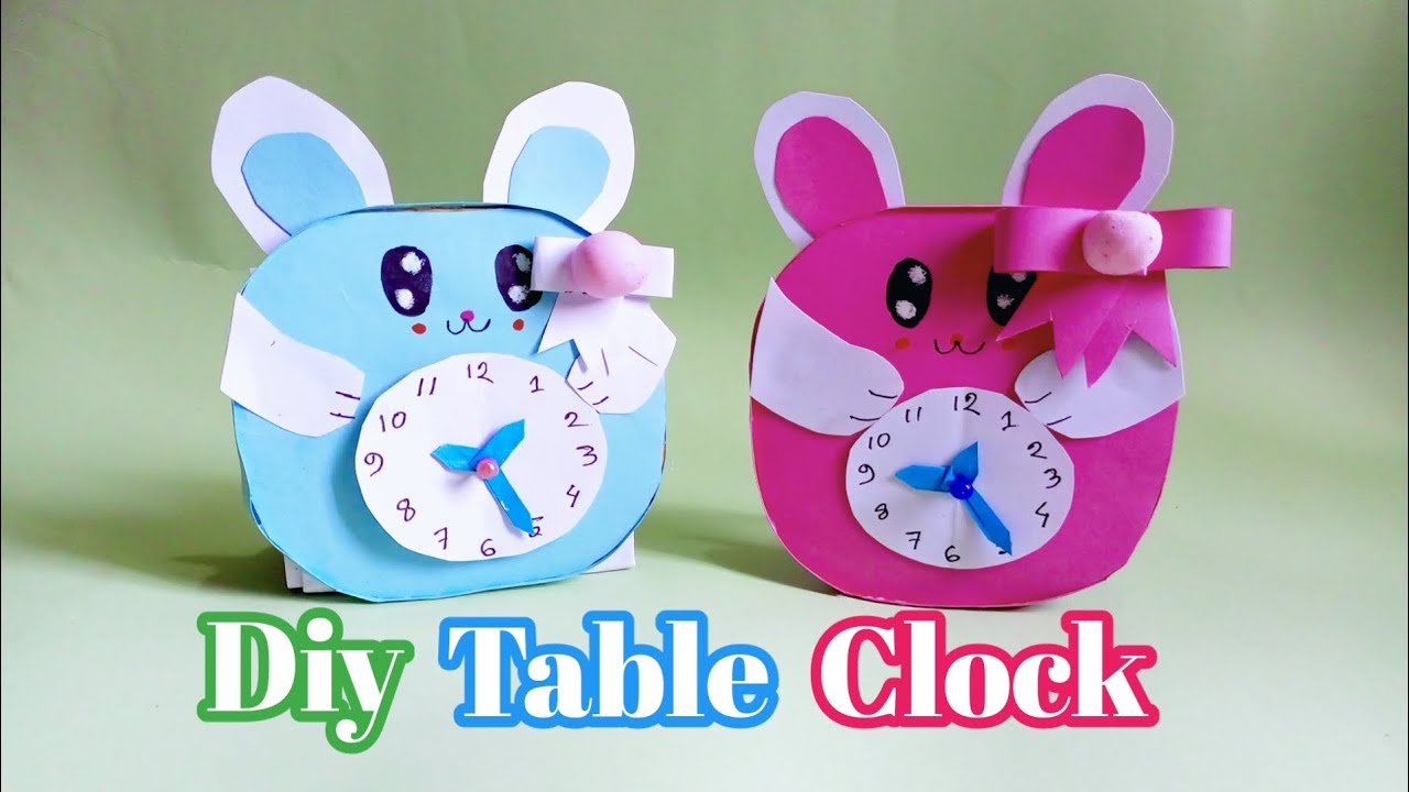How to make paper table clock / School project / Diy table clock / Origami craft / paper craft 