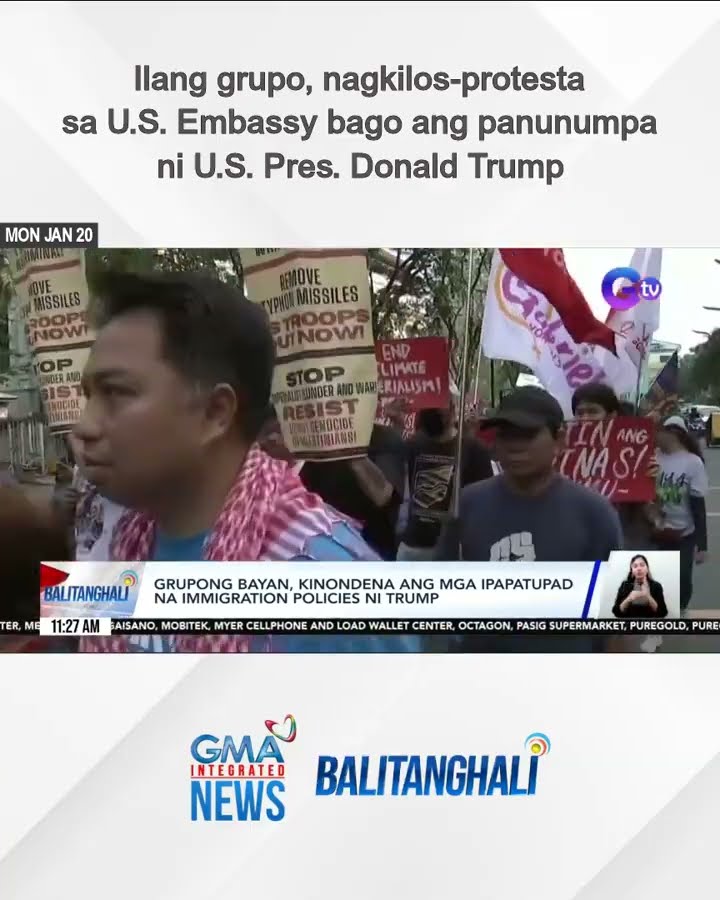 Ilang grupo, nagkilos-protesta sa U.S. Embassy bago ang panunumpa... | Balitanghali