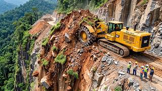 High Mountain Challenge! Giant Bulldozer Creating a Safe Remote Access Highway