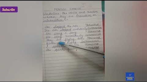Practice Exercise Of Transitive And Intransitive Verbs