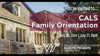CALS Family Orientation 2020 - July 21, 2020